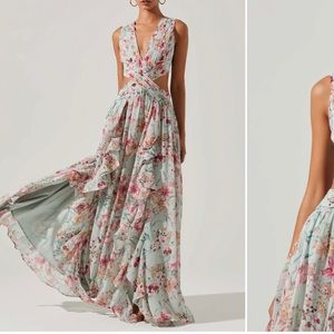 ASTR the Label Noya Floral cutout maxi dress